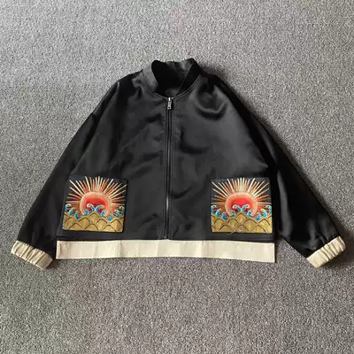 Cloud decoration totem original ethnic style women's handmade embroidery Chaoyang casual contrast jacket short jacket loose and wild