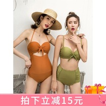 DK2020 new inS retro rags-style split swimsuit womens slim covered beach bikini soak spa