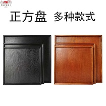 Square Black Hotel Guest Room Supplies Tray Solid Wood Tea Tray Wood Plate 40 * 40cm Teacup Water Cup Tug Tray