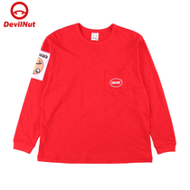 DEVIL NUT Tide brand demon men and women same Chinese Red New Year red red long sleeve T-shirt home SET