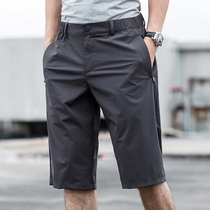 Mens shorts summer day casual loose ultra-thin ice silk quick-drying sweatpants middle-aged five Capri pants wear