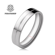 Pirate ship new product middle twist pattern pure couple ring 925 silver simple mens and womens plain bright