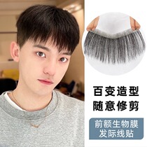 Wig male hairline wire posted forehead replenished high forehead wig wig real hair invisible stealth M-type Liu sea patch