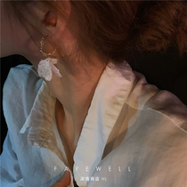 High-end earrings 2021 trendy earrings niche elegant face thin drop earrings female Korean temperament shell long section