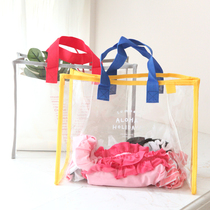 Transparent jelly large capacity travel goods storage bag swimming beach bag portable waterproof wash storage bag