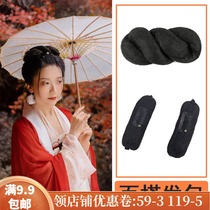 Hanfu universal soft horn bag 8-character bottom twist wig bag ancient wind pad hair stick dress wig female