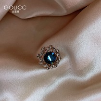 High-grade crystal anti-light buckle brooch buckle female 2021 New Tide fixed clothes accessories neckline decoration summer