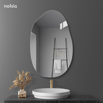 Special-shaped frameless simple toilet mirror explosion-proof punch-free paste bathroom mirror washroom Mirror wash table cosmetic mirror hanging wall style