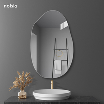 Special-shaped frameless simple toilet mirror explosion-proof punch-free paste bathroom mirror washroom Mirror wash table cosmetic mirror hanging wall style