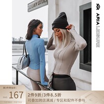 ARIALEISURE X-SOFT Stretch T-shirt Womens Round Neck Fitness Long Sleeve Top Running Yoga Clothing