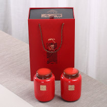 Tea gift box empty box big tea box empty high grade box small ceramic jar half a catty Black Tea Green Tea white tea