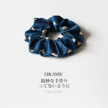 Chuanye fabric printing large intestine Hairband Japanese and Korean retro hair rope net red 2021 new leather band female tie head rope