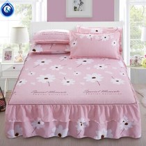  Pure cotton bed skirt bedspread single-piece bed cover protection cotton bed cover non-slip sheets 1 5 meters 1 8m2 0 bed group