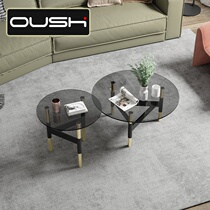 Small family light extravagant tea table Living room Home Round Glass Modern Minima Small Table Designer Net Red Tea Table table