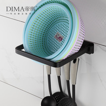 Pot pot shelf kitchen shelf household washing basket wall-mounted drain storage artifact rack