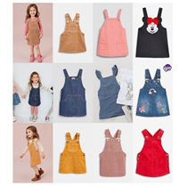(spot) Johan English next spring autumn girl baby baby Ma Baolie Minnie multicolored denim harness dress