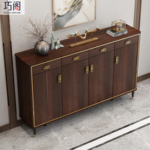 New Chinese shoe cabinet solid wood frame home door large capacity light luxury porch cabinet locker balcony storage partition cabinet