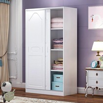 Small wardrobe short sliding door small apartment single child solid wood 1 2 meters high baby small 80cm wide shift