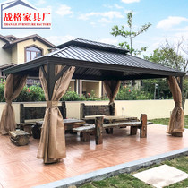 Outdoor Cool Kiosk Outdoor Home Patio Garden Tatami Terrace Design Building Top Simple Aluminum Alloy Pavilions Wooden Houses