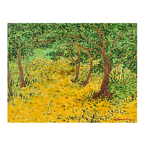 Hand-painted landscape oil painting original solitary product Chen Chao small forest living room decorative painting collection national tide art