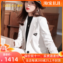 High-end corduroy professional suit female 2021 Winter new style goddess fan President business dress suit