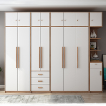 Combination wardrobe modern simple solid wood simple board cabinet small apartment bedroom wooden assembly large wardrobe