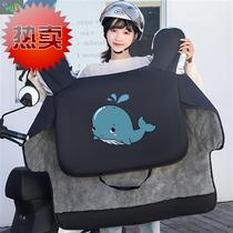 Large electric car windshield is w Winter shoulder plus velvet thickened waterproof electric motorcycle windshield electric bicycle