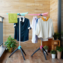 Clothes rack Floor folding bedroom single rod simple cool clothes rack Balcony telescopic small clothes rack Mini