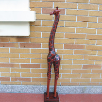 Deer Wood Carving Landing Pendulum solid wood Home Residence Ornament Genguan Living Room Joe Relocation New Residence Gift and Decorative Handicraft