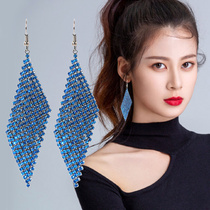 Exaggerated personality big earrings 2021 New Tide long Korean temperament Net red European and American advanced earrings earrings