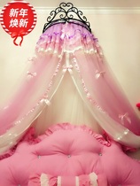 European new white gold princess bed head decorative frame iron mantle frame Crown curtain mosquito net adhesive hook