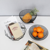 Nordic Creativity Modern Minimalist Iron Art Geometric Fruit Tray Home Table Living Room Tea Table Swing Piece Fruit Containing Basket