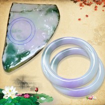 Sheng Yunlongteng Burmese Jade original stone jade bracelet semi-bright material Blue Water green violet ice species floating flower wool