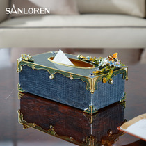 Saint Langlun European creative personality storage box living room household coffee table table simple enamel tissue box