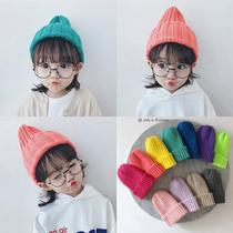 Childrens wool hat Korean version of the male and female childrens wild knitted baby pullover hat Autumn and winter warm cold hat Baby hat