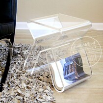 Acrylic transparent crystal bookshelf simple magazine rack cabinet side corner few coffee table fashion creative storage stool
