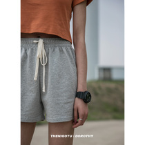 Pure Cotton Grey Sports Shorts Women Summer Loose Width Legs 30% Home 100 Hitch Casual Sleeping Pants Home 50% Mid Pants