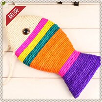 Net Red Multicolored Fish Shaped Pet Cat Kitty Cat Catch Board Sword Hemp Rope Cat U Mii Supplies Cat Claw Plate Abrasion Resistant Sisal