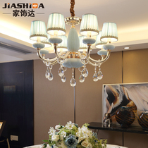 European-style crystal chandelier Modern atmosphere living room lamp Simple ceramic master bedroom lamp Room lamp Simple European crystal lamp