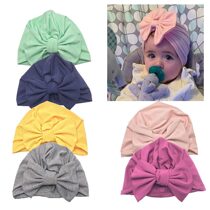 2019 new baby hat baby pullover hat bow turban hat solid color Indian hat spring and summer ins explosion