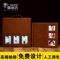 Baby photo album making photo studio high-end leather photo album childrens growth commemorative album custom wedding photo