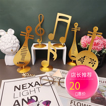 Hot sale wrought iron metal musical instrument note window display ornaments glasses shop Zhongdao counter decoration props shelf