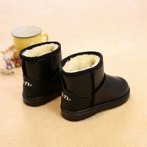 Huili childrens shoes Childrens snow boots waterproof boy cotton shoes 2021 new winter shoes girls boots plus velvet thickening