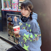 kanye kanye exhibition limited luminous five-pointed star foam hooded sweater west beauty tide high street loose hoodie