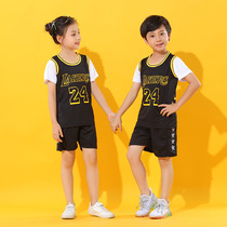 Childrens basketball suit Short-sleeved suit Boys kindergarten girls primary school students game training suit Basketball suit performance suit