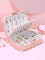 Simple small portable jewelry storage box necklace ring earrings earrings earrings ear studs hand jewelry storage box jewelry box