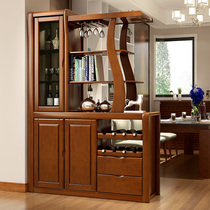 Solid wood foyer cabinet Feng Shui porch cabinet modern minimalist hall cabinet Chinese style porch partition wine cabinet double-sided screen cabinet