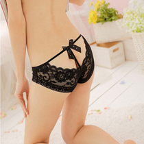 New low waist pure cotton lace ladys underwear butterfly knot sexy seductive Tiny pants with no marks and beautiful body triangular pants