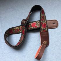 Handmade classic retro red rose ukulele shoulder strap ukulele strap Chinese small four string strap