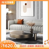 Modern minimalist round tea table tempered glass stainless steel home living room Fancy Light Lavish Creative Designer Retro